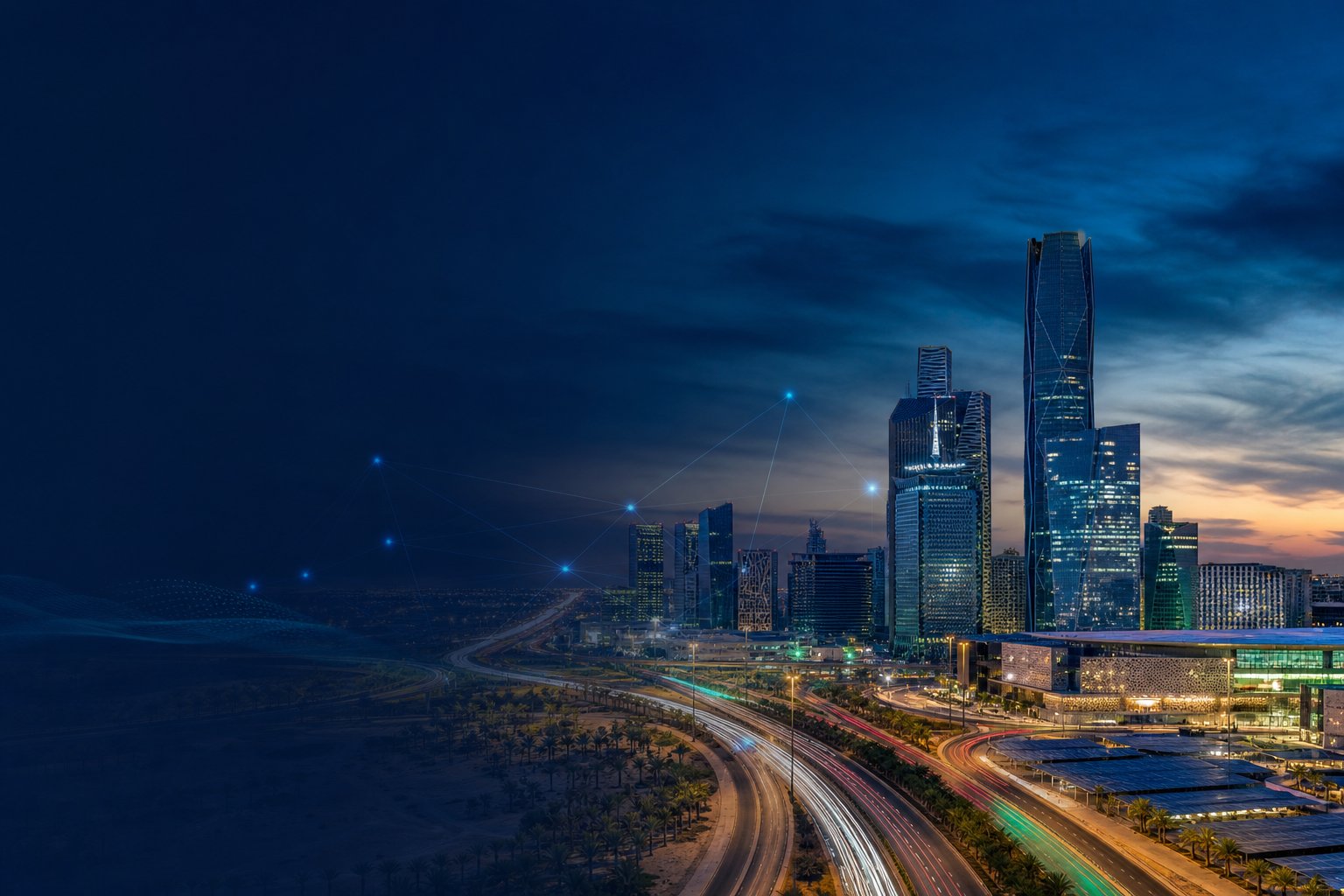 مدينة سعودية حديثة وبنية رقمية مترابطة